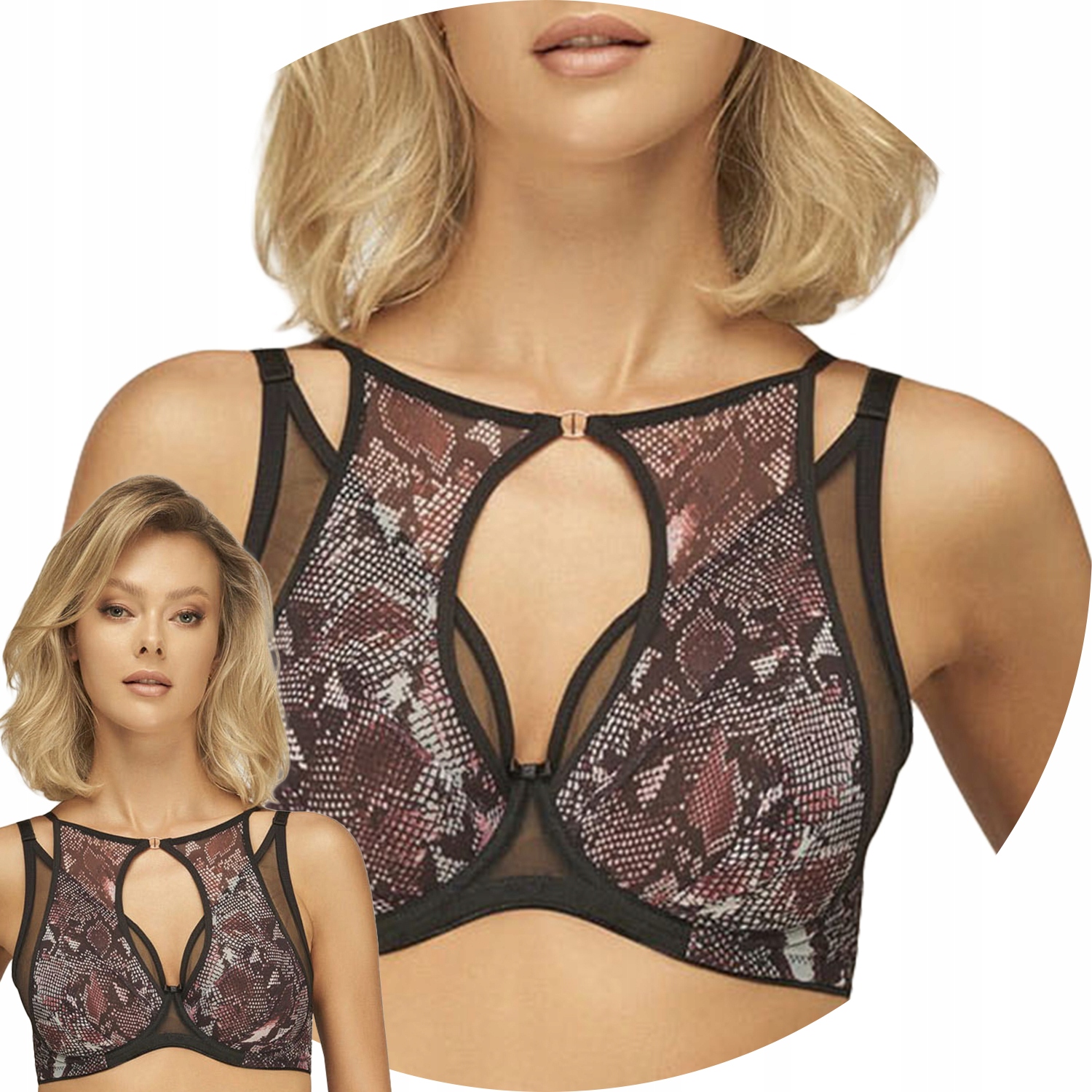 Unikat Zuma Podprsenka měkká černá vzor 80D