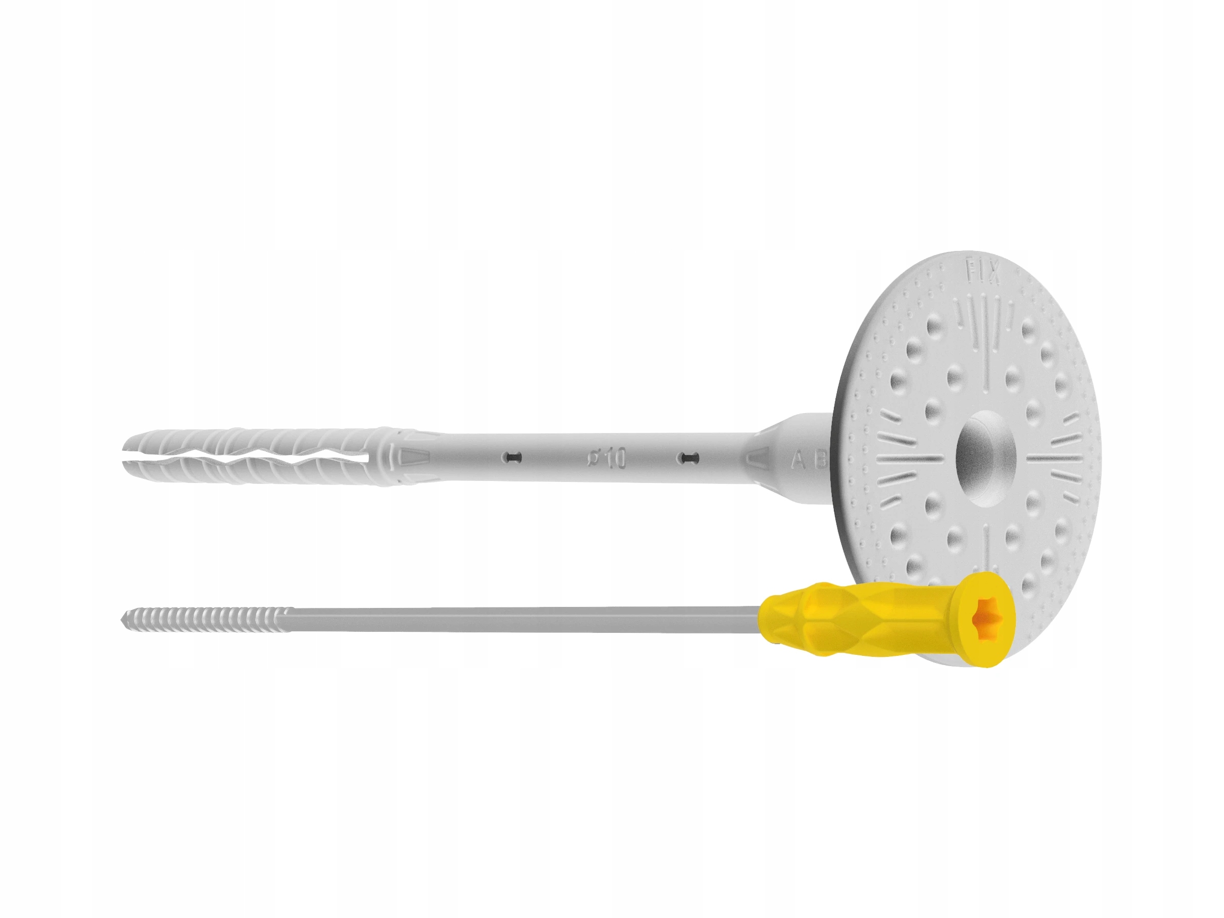 kolíky na polystyren a vlnu spojovací díl 22 cm fi 10 kov, dlouhá šroubovací zóna