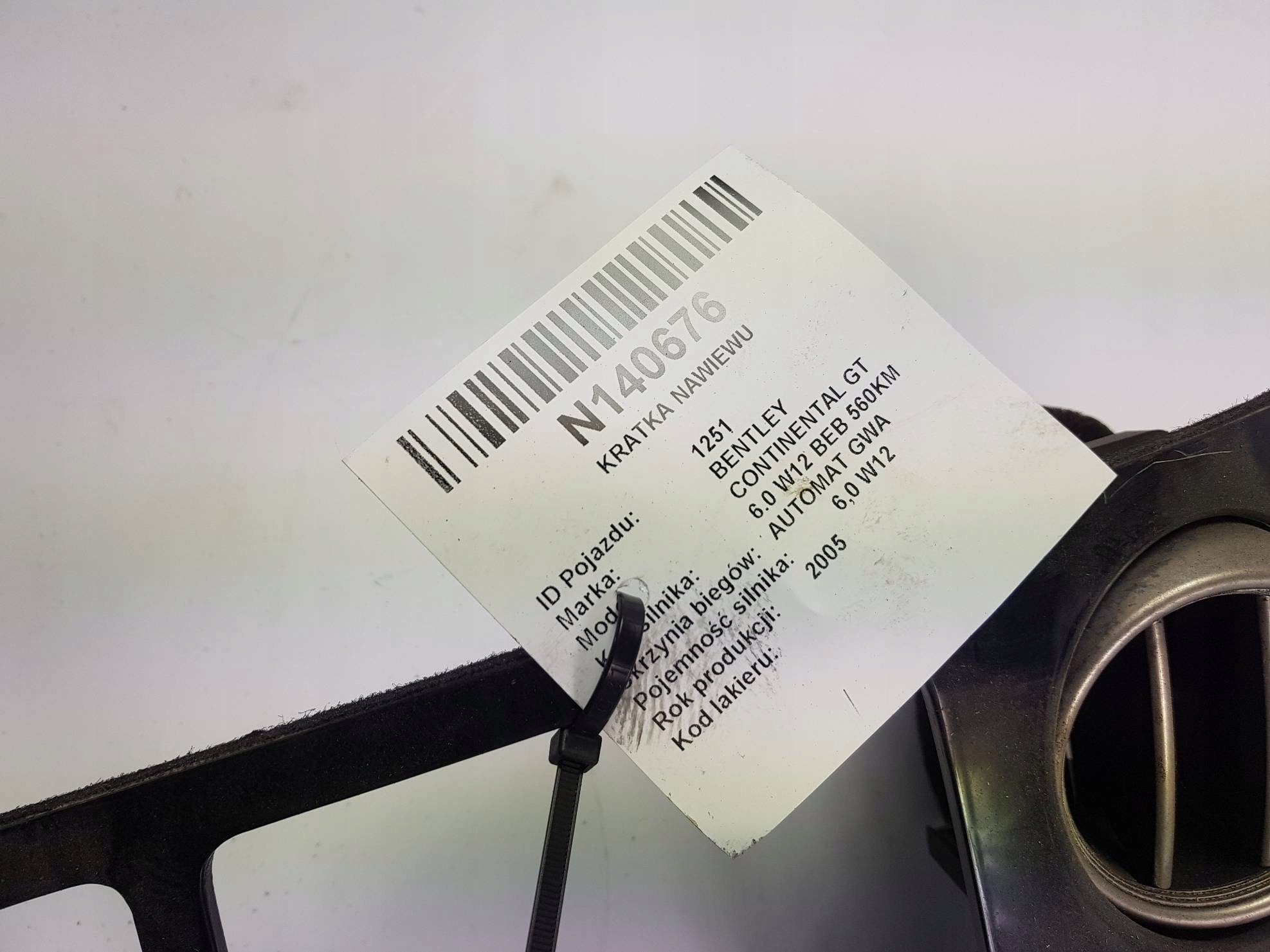 grid air conditioning devices 3W0919204J BENTLEY CONTINENTAL GT