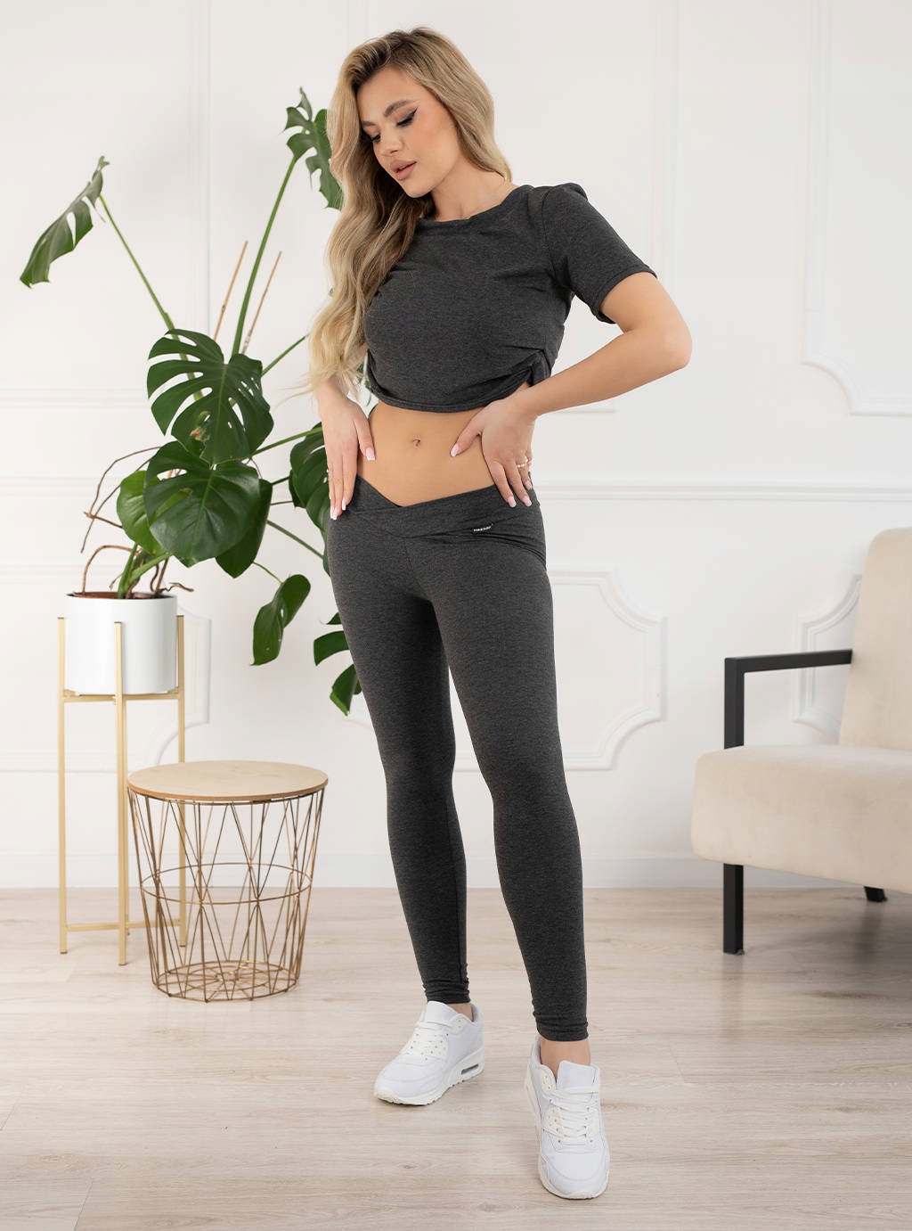 LEGGINSY CIĄŻOWE GETRY SPODNIE LEGINSY NISKI PANEL POPIELATE XXL Rozmiar XXL