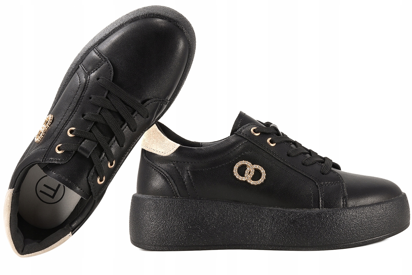 Filippo DP6721 Dámské Polobotky Sneakers Na Platformě Kožené 40 Černá