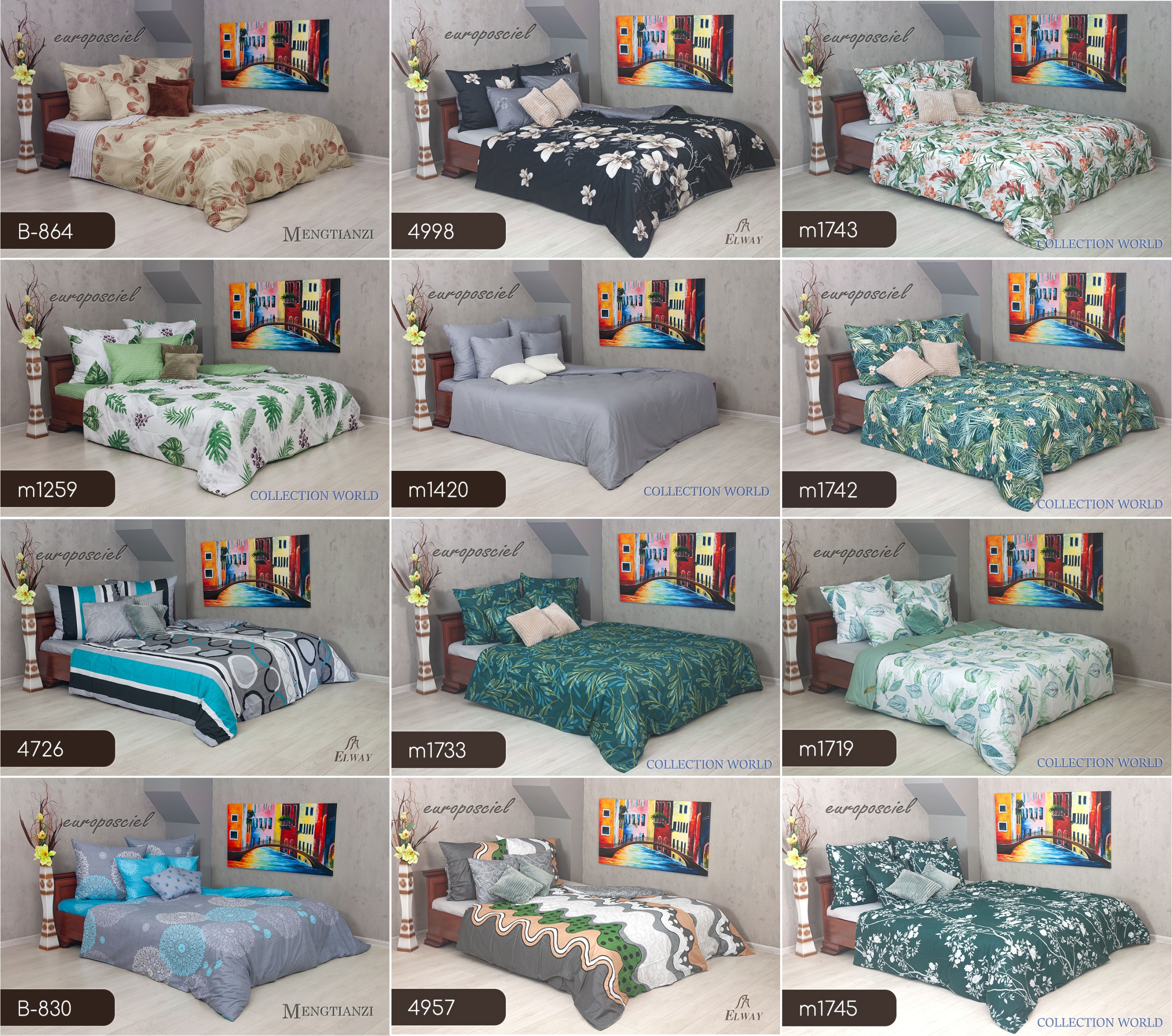 Pościel ELWAY 160x200 Bawełna Satynowa NOWE WZORY EAN (GTIN) 5904094810130