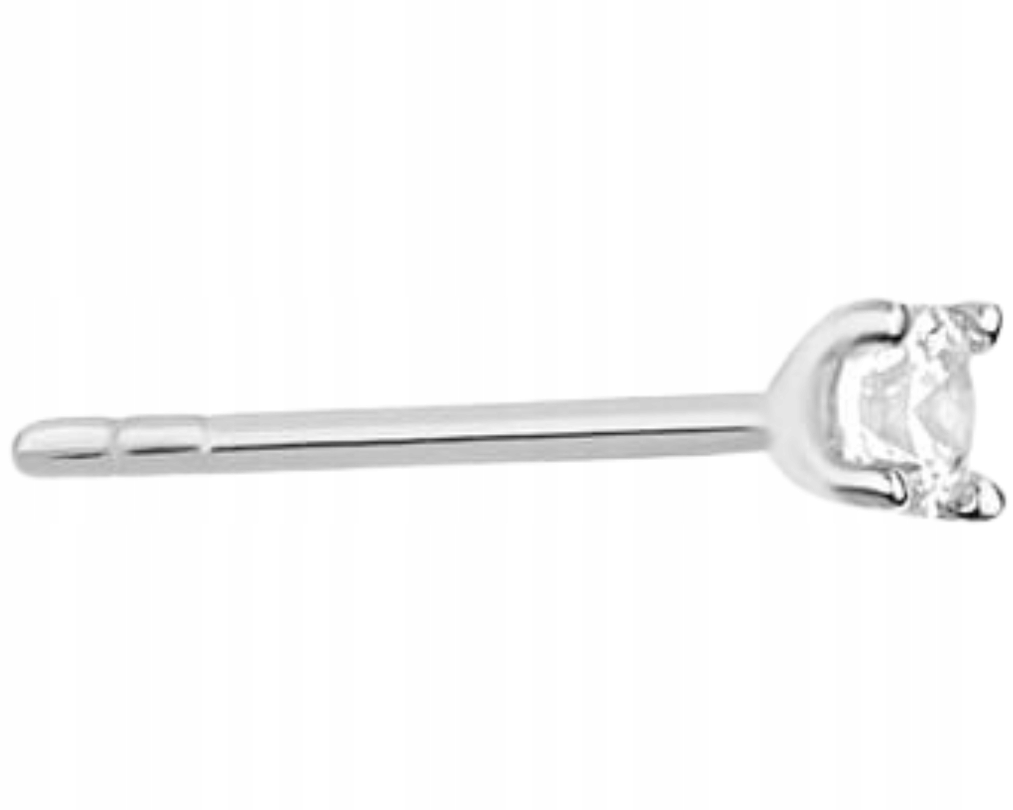 Bílé Zlato Náušnice S Diamantem Na Tyči Zlato 585 Dárek Gravírování