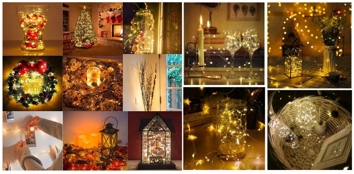 LAMPKI LED 20 DRUCIK OZDOBA DO DOMU NA BATERIE BARWA CIEPŁA Marka inna