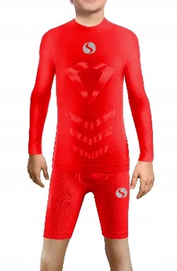 Sesto Senso Komplet Thermo chlapec délka ruky kraťasy Červená 140-164 2XS/XS