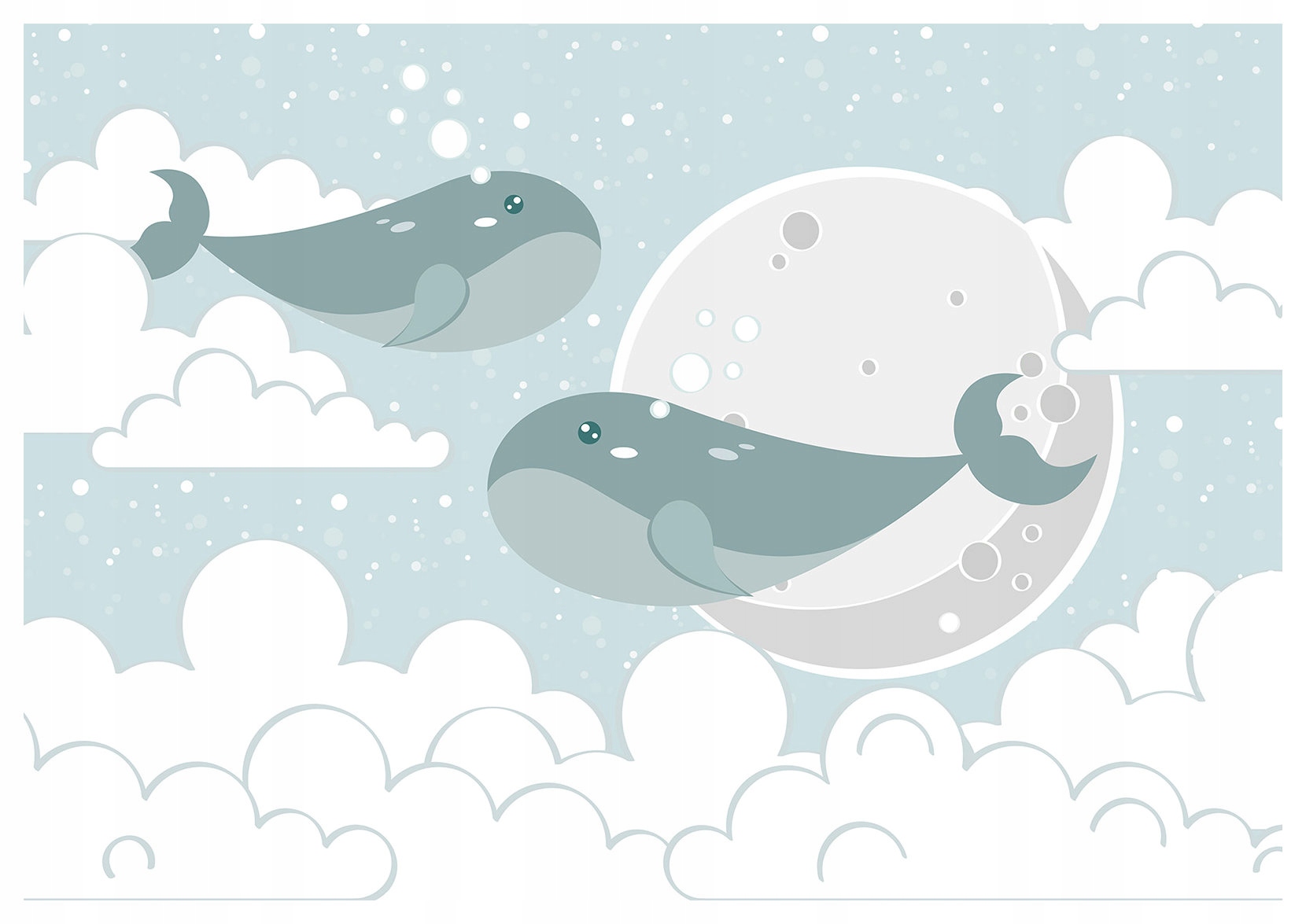 Fototapeta Spící velryby v oblacích do dětského pokoje 254x184 lepidlo
