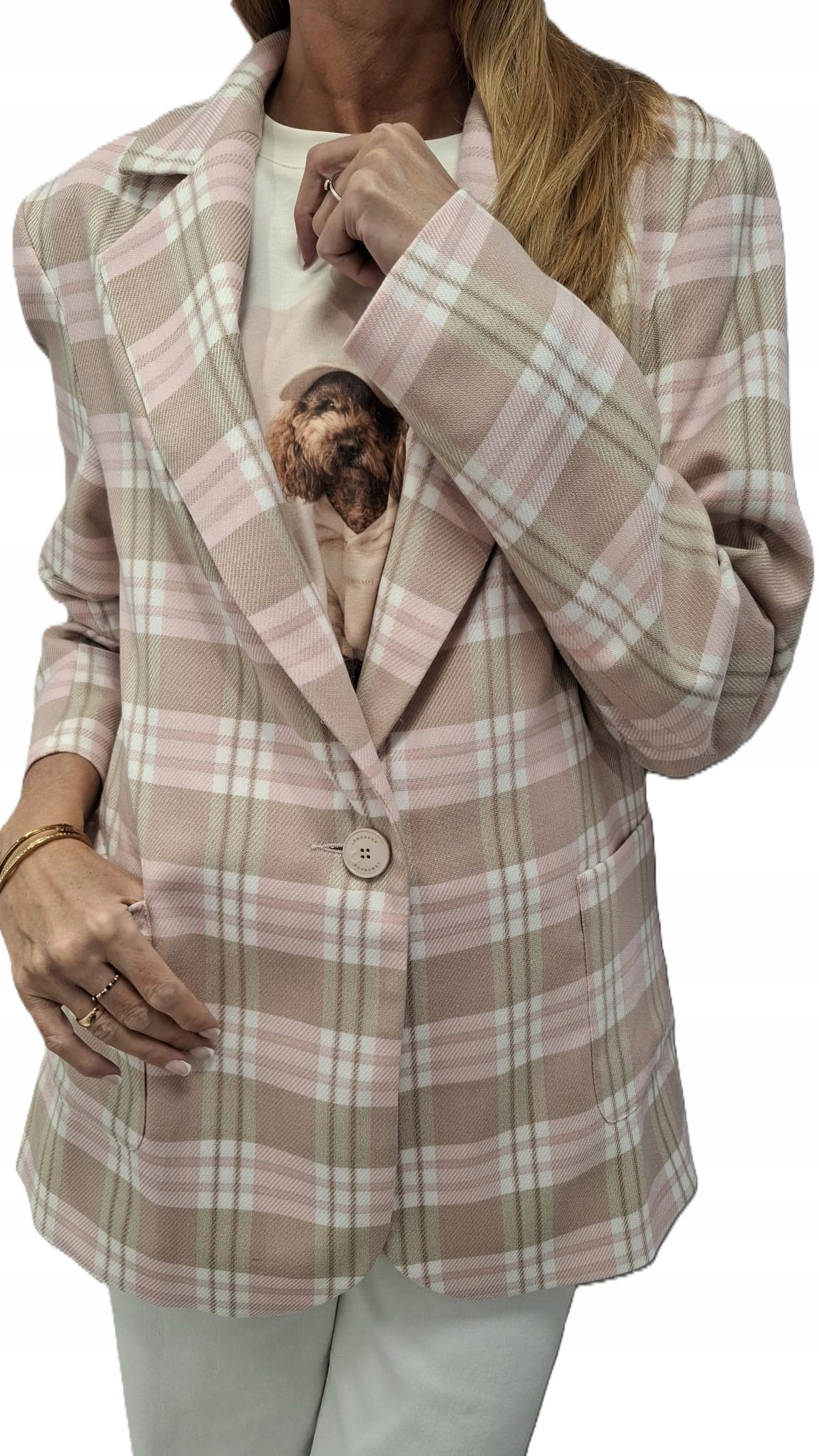 Lemonada Sako s mřížkou růžová béžová bílá 40/L New