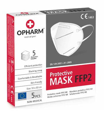 

Maski ochronne FFP2 5warstw Opharm Polskie 5sztBOX