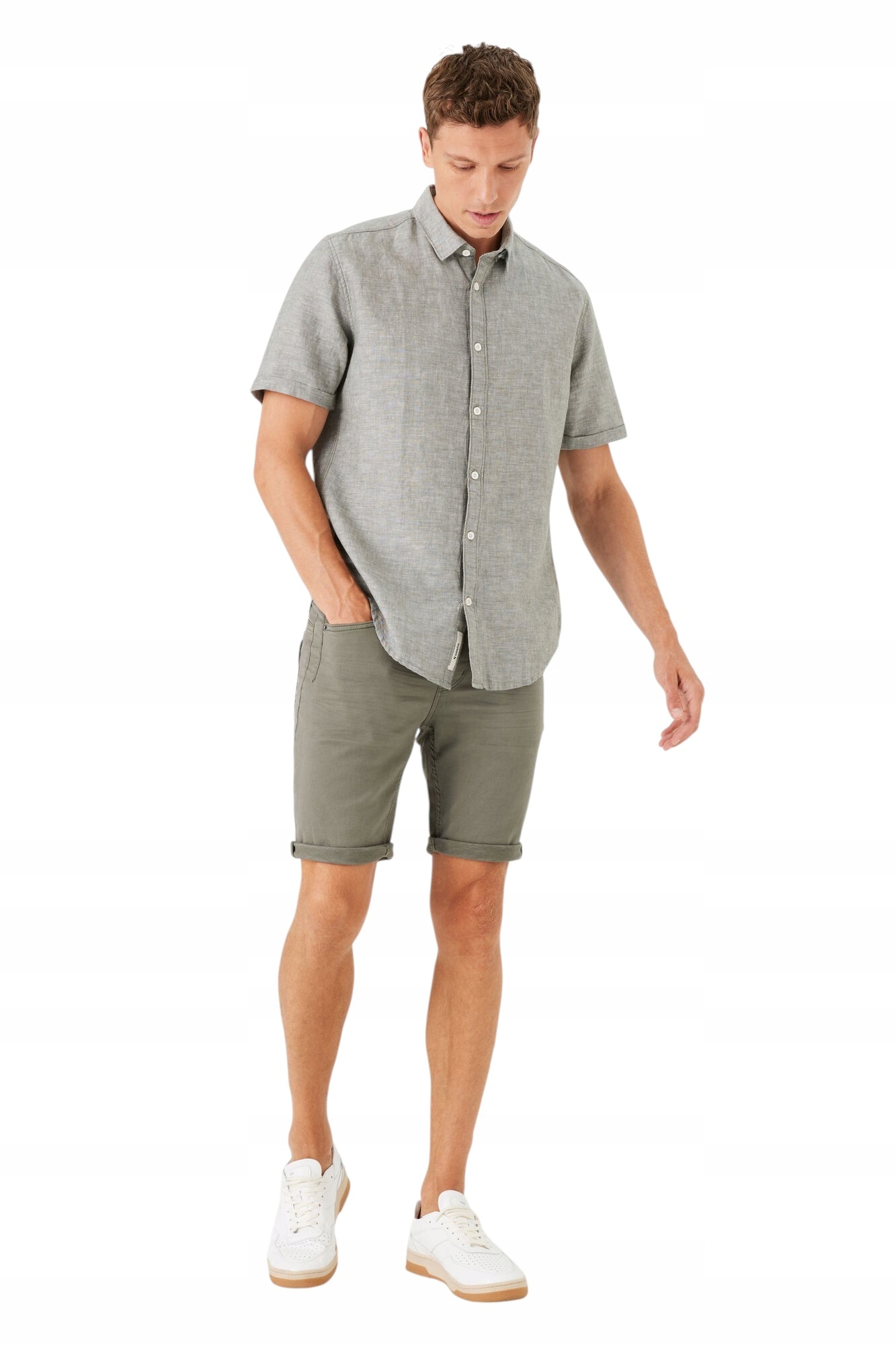 Pánské Krátké Kraťasy Zelené Slim Přiléhavé Džínové Garcia 30