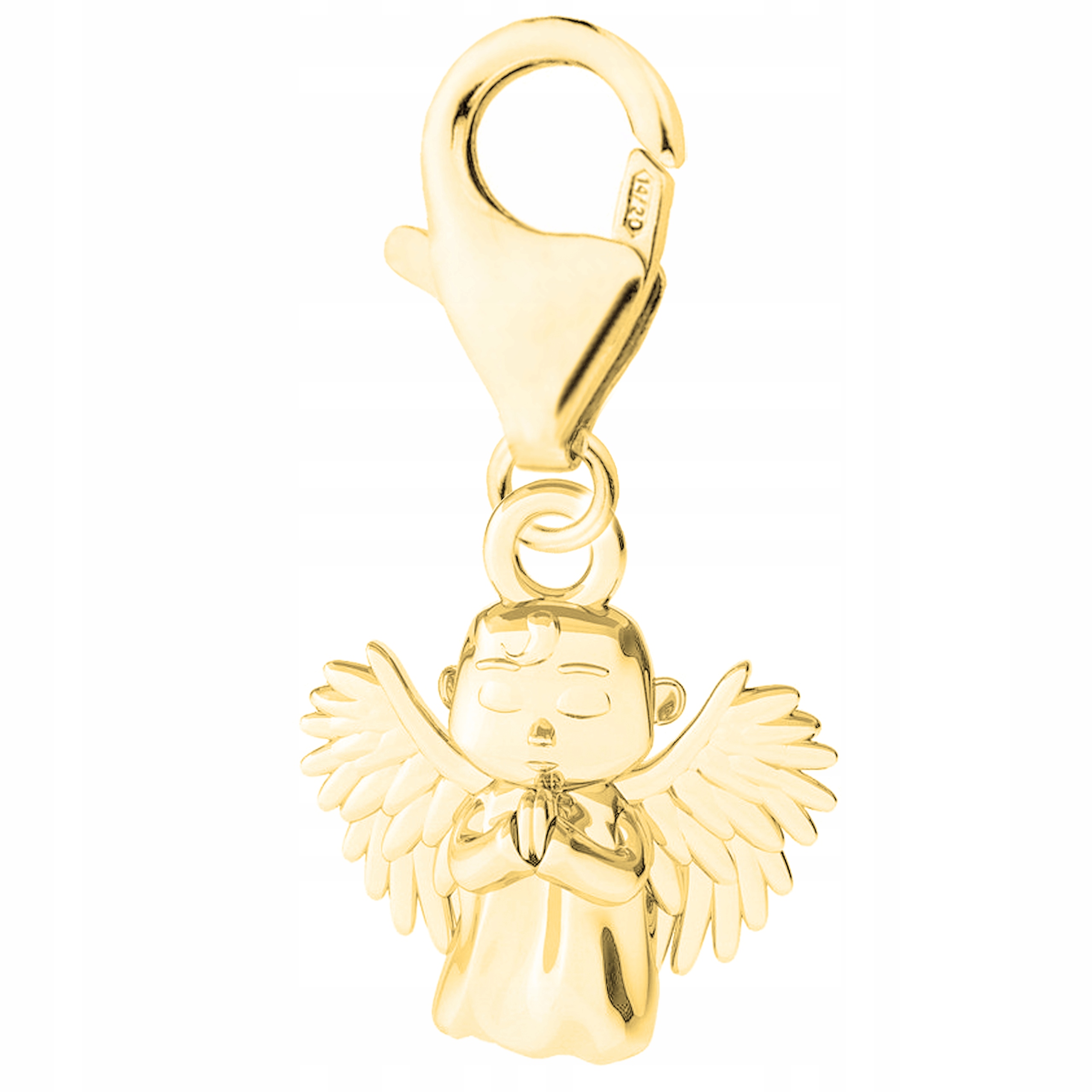 Zlatý přívěsek Karabinek s andělem strážným Anděl Stříbro 925