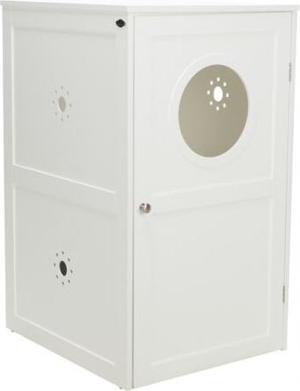Levně XL domek na kočičí toaletu, 2 poličky, Mdf, 53 x 90 x 58 cm, bílá