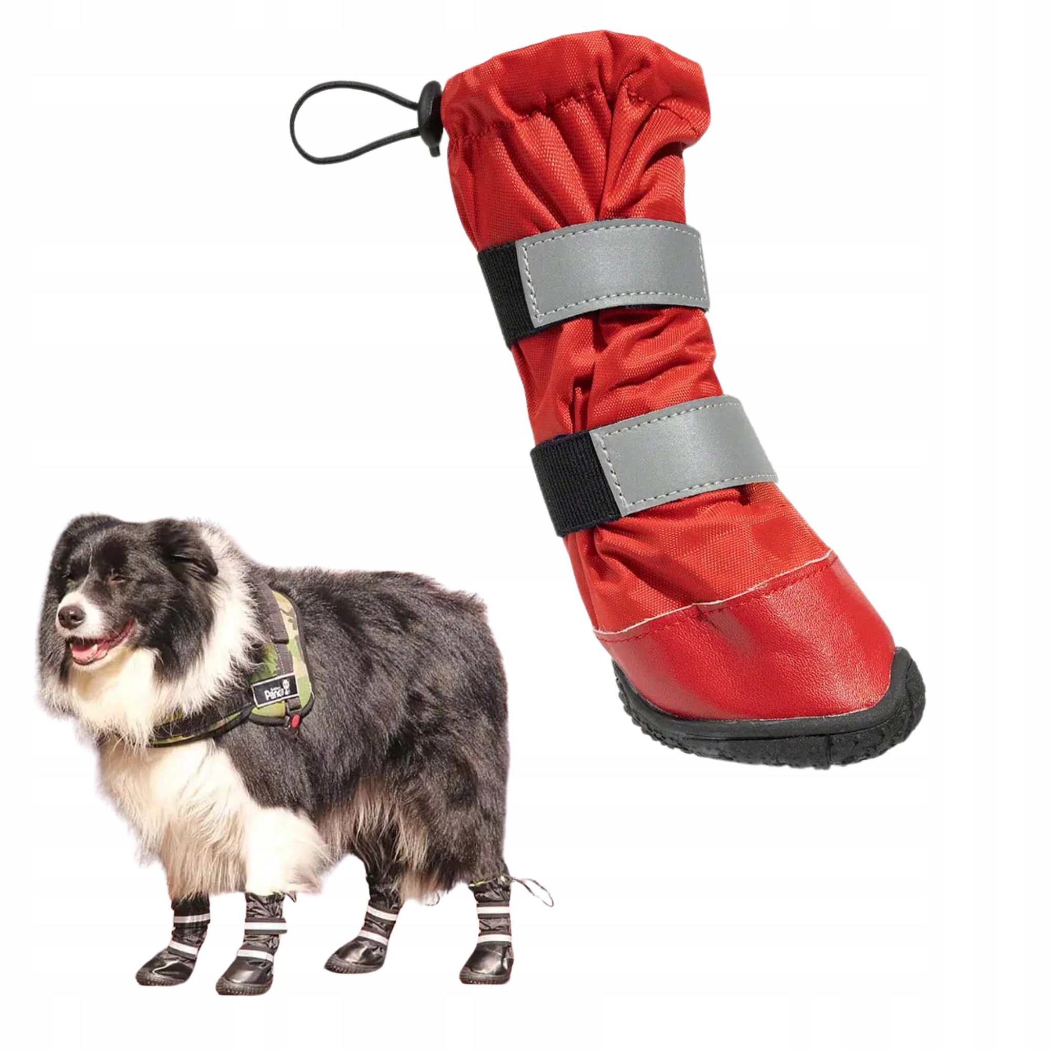 Levně Odolné, voděodolné, zateplené vysoké boty pro psa Eliot Červená #80 XL