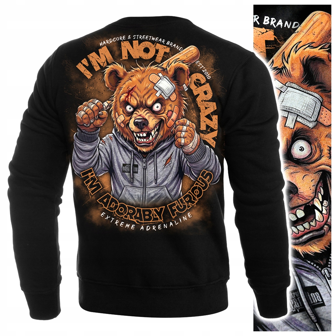 Pánská mikina Agresivní medvídek I'm Not Crazy XL