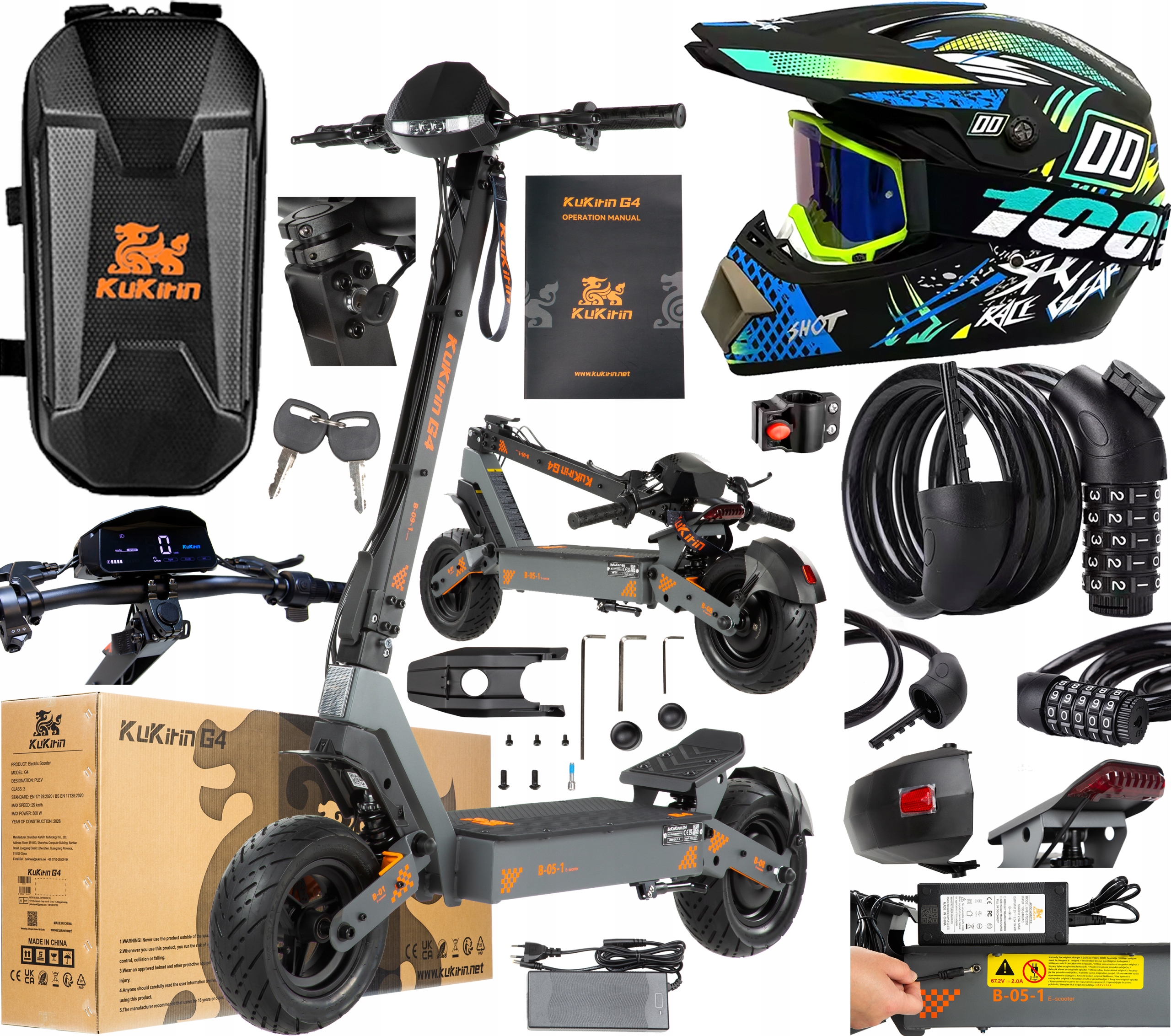 2026 KuKirin G4 Pojazdy elektryczne 2000W 60V 20Ah 70KM/H 75KM 11" +Prezent