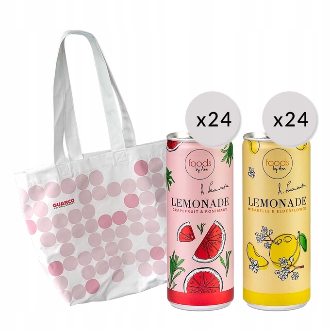 Letni Zestaw Lemoniada Mirabelka Grejpfrut Torba Foods By Ann 48x 250 ML