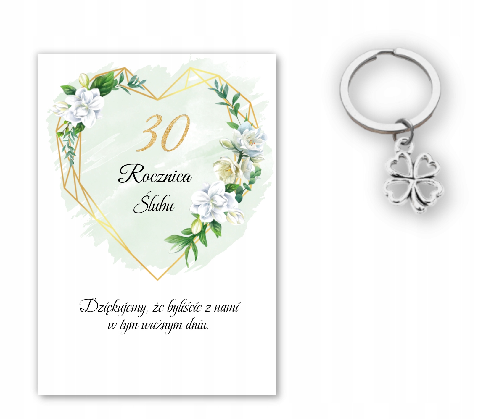 Podziękowanie dla gości breloczek 30 ROCZNICA ŚLUBU