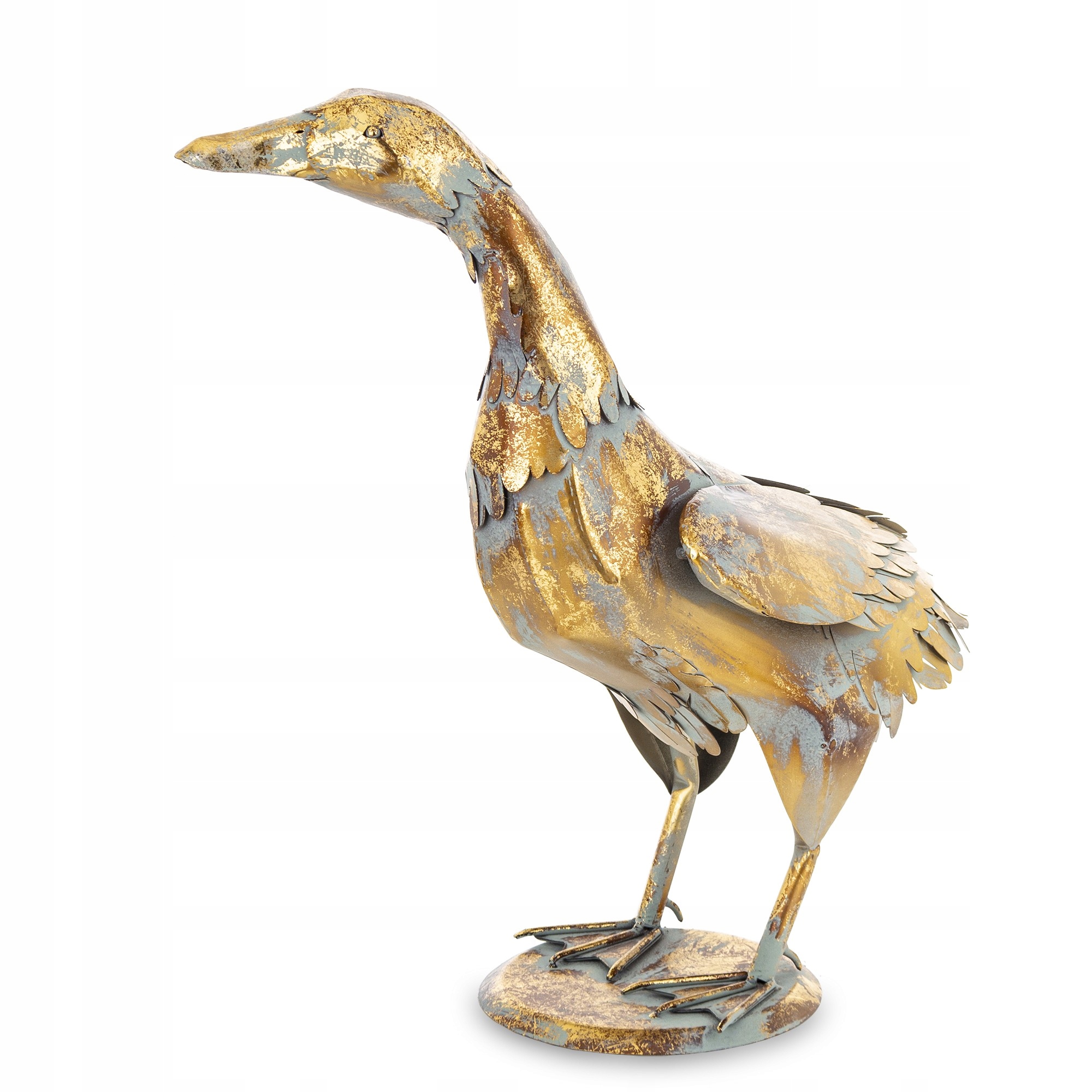 Zlatá figúrka Kovová kačica Dekorácia Do záhrady Altánový dom na terasu