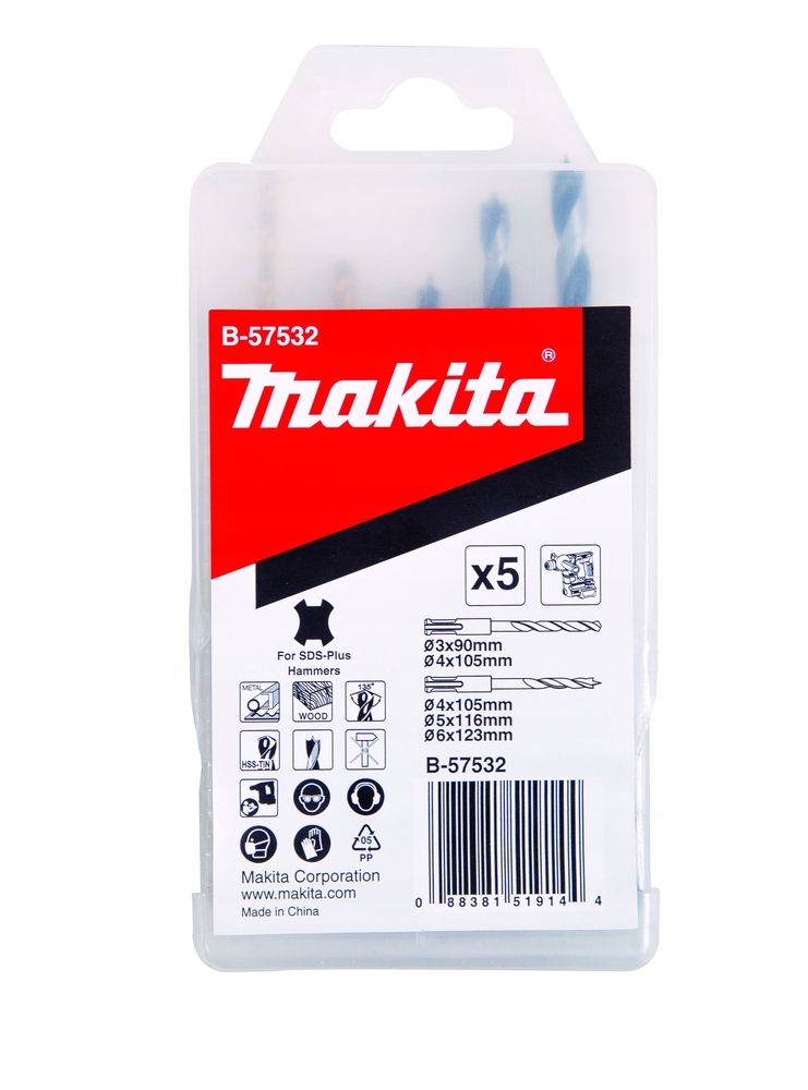 

Makita B-57532 Zestaw Wierteł Beton Sds-plus 5szt