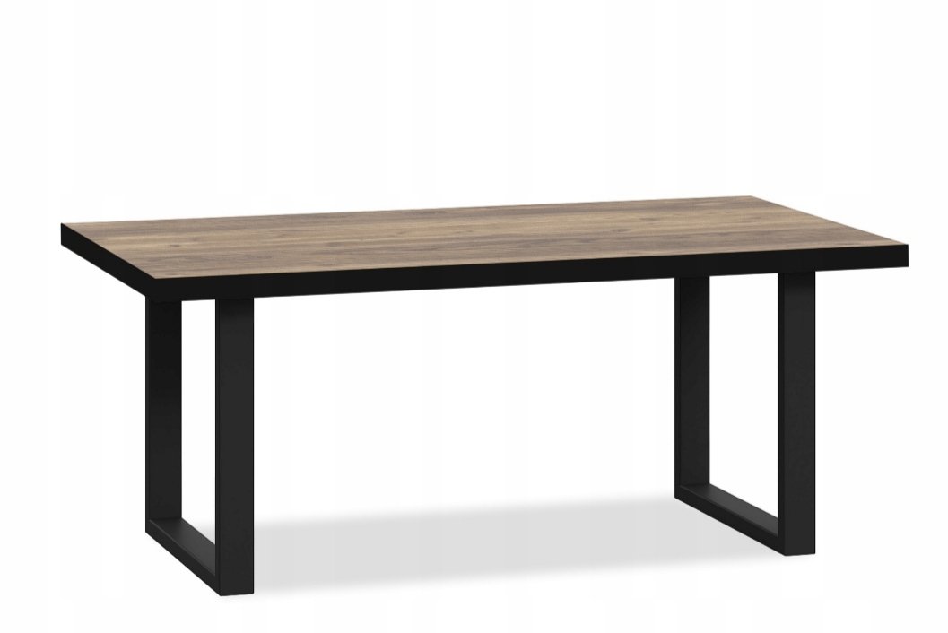 Loftový stůl černý 120x70 flamed wood