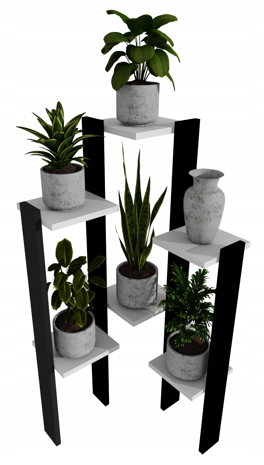 Květináč držák na květináč stojící květiny dům loft květináč bílý