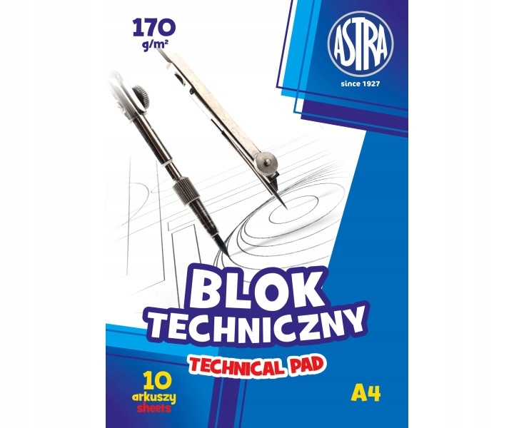 

Blok techniczny Astra A4/10k, 170g biały
