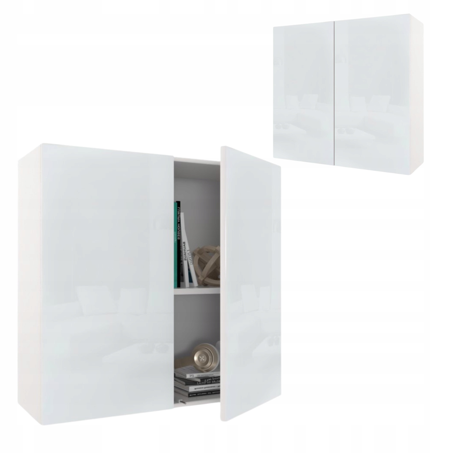 Závěsná skříňka do obývacího pokoje Skříňky do obývacího pokoje Police Karo 60 Bílý Lesk