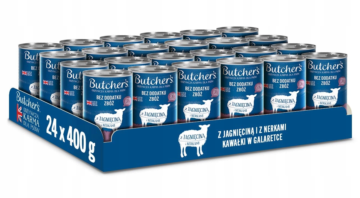 Butchers mokra karma dla psa jagnięcina galaretka 24x400g