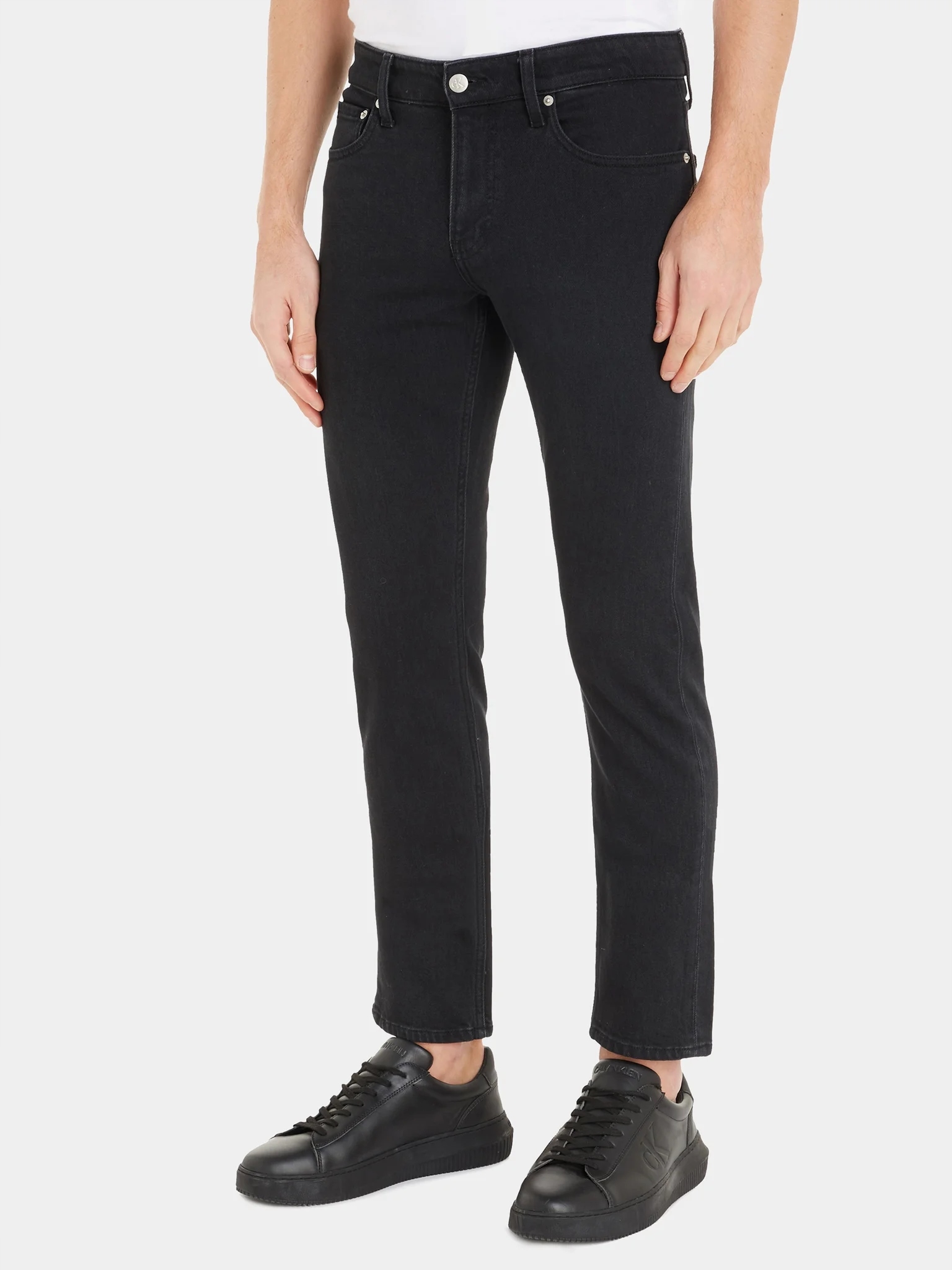 Calvin Klein Jeans Pánské Džínové Kalhoty Černé Casual 33/32 Xta