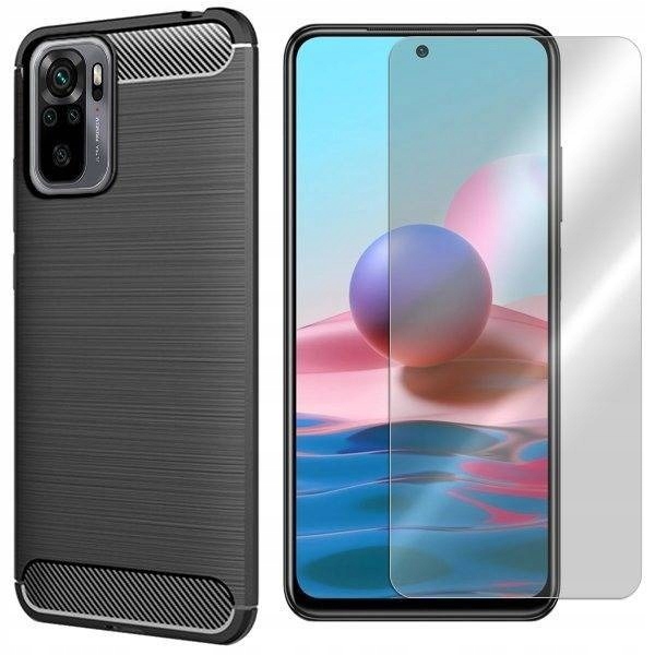 

Etui Do Xiaomi Redmi Note 10S Case Karbon + Szkło