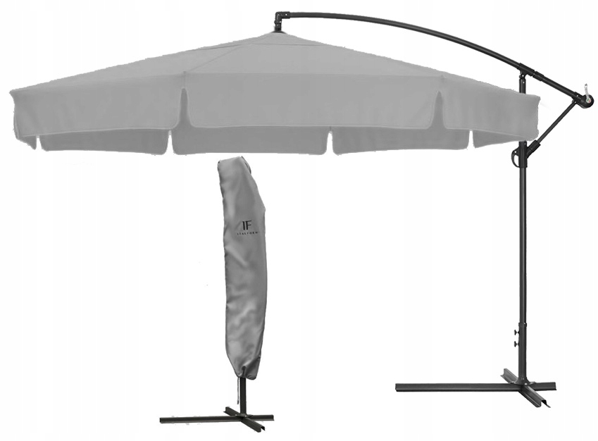 Parasol Ogrodowy Duży 350CM Składany 8 Segmentowy