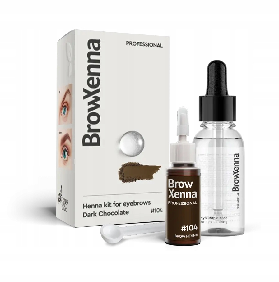 Henna na obočí BrowXenna #104 Dark Chocolate 10 g Hyaluronová báze 30 ml