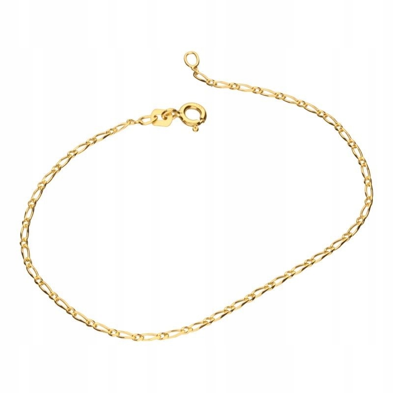 Zlatý dámský náramek585 figaro klasický řetízek na ruku 14 kt