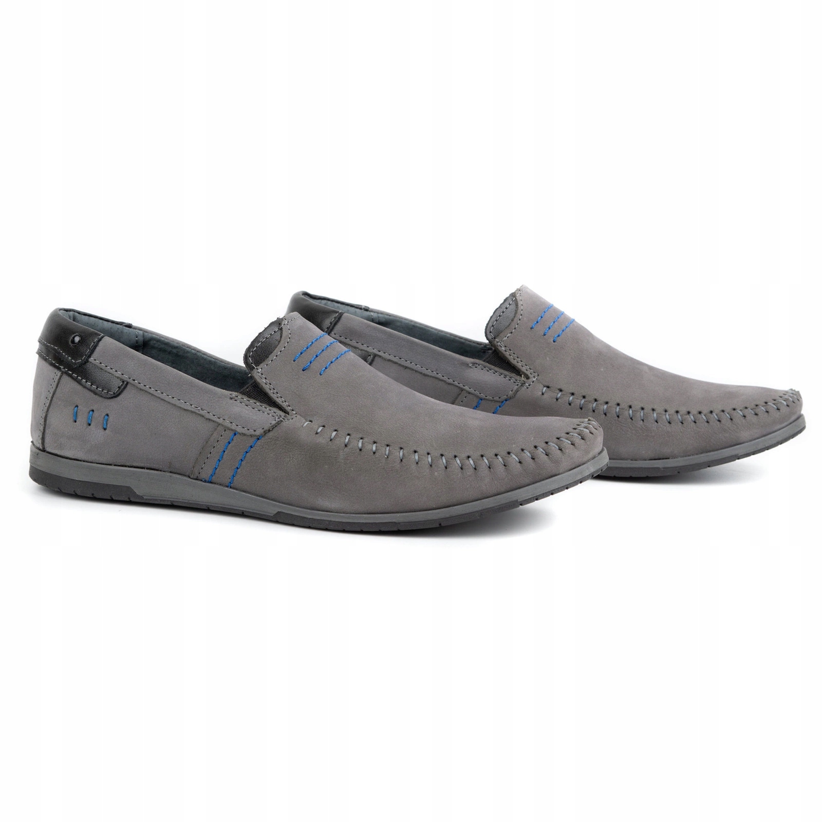 Mokasyny męskie skórzane 876 szare 43 Rozmiar 43