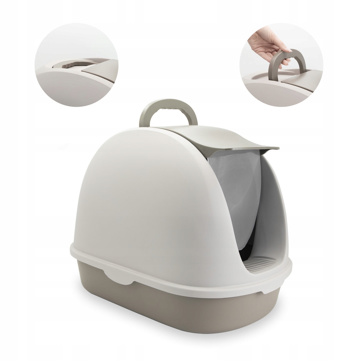 Levně Krytá Kočičí Toaleta Pro Kočky Capsule Moderní velká s filtrem 56 x 39 x 42 cm