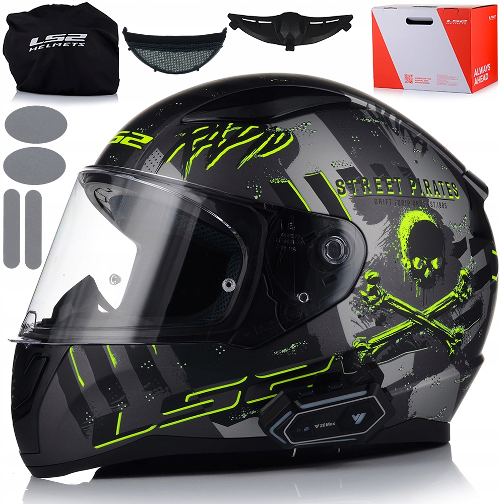 Motocyklová Prilba LS2 FF353 Rapid II Pirates Mat Interkom 1ST Bluetooth