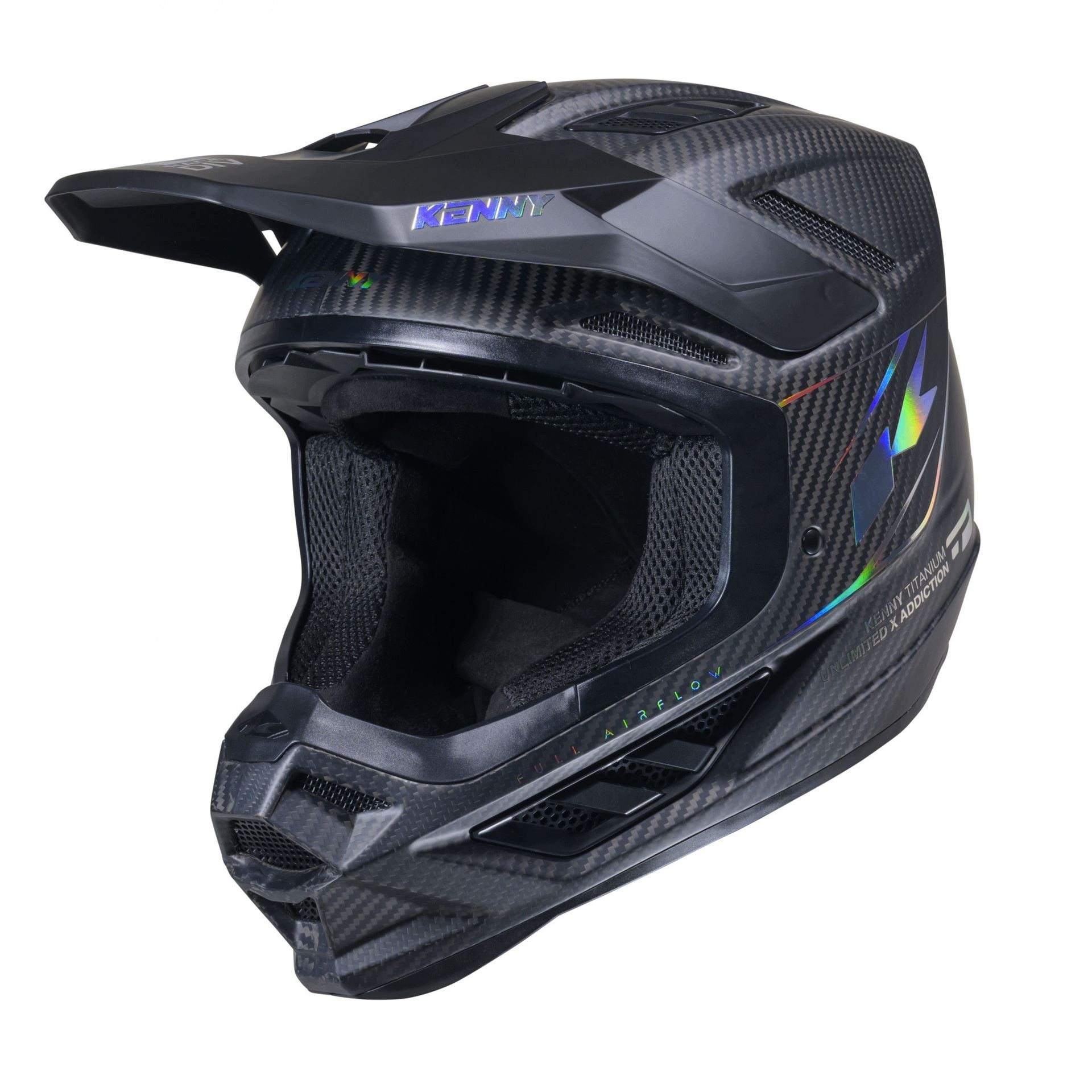 Kenny Racing Prilba Cross/enduro Titanium Carbon Matt Holographic Farba Čiern