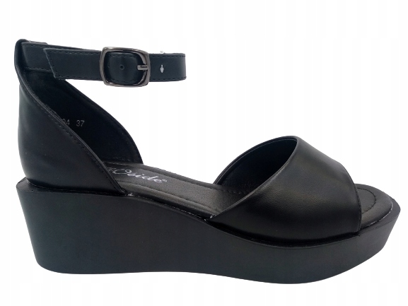 

Koturny Damskie Buty na Platformie Sandały Czarne