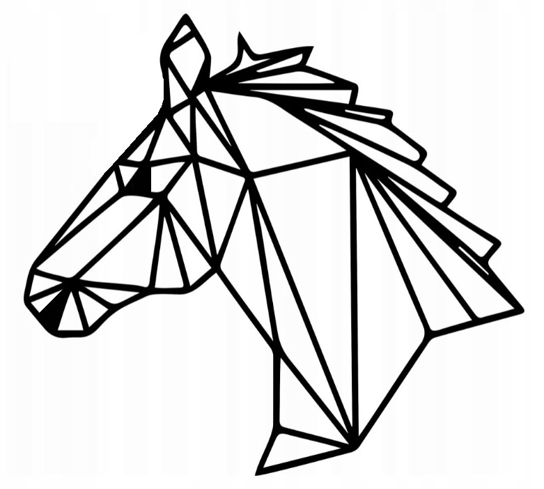 Geometrická 3D nástěnná dekorace Kůň 50 cm