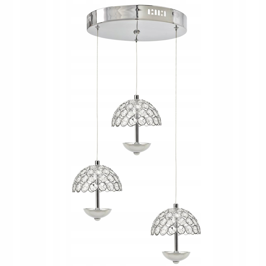 Závěsná křišťálová lampa Milagro Venus chrom 5W Led 4000K 3 ramena v2
