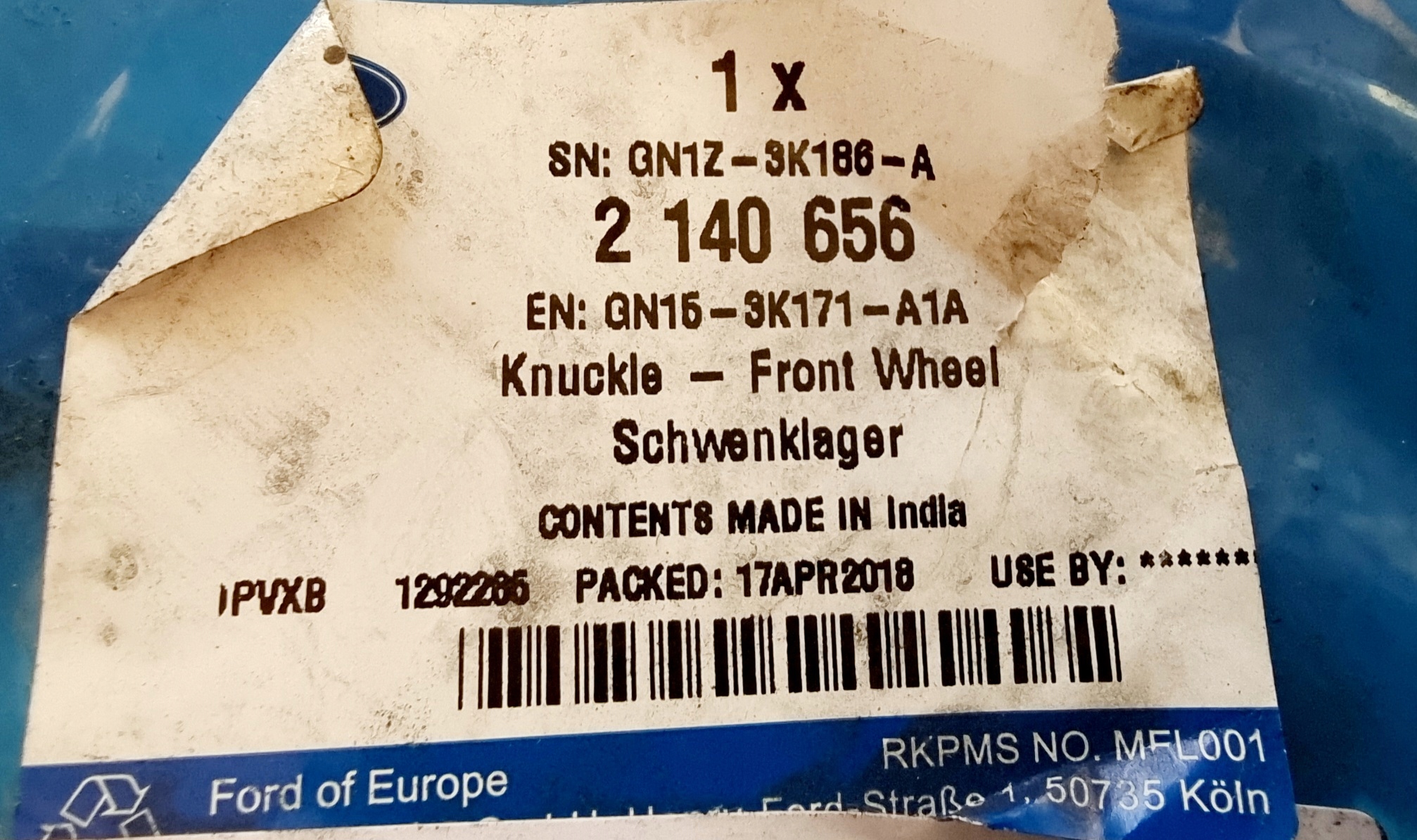 Strona zabudowy przednie lewe