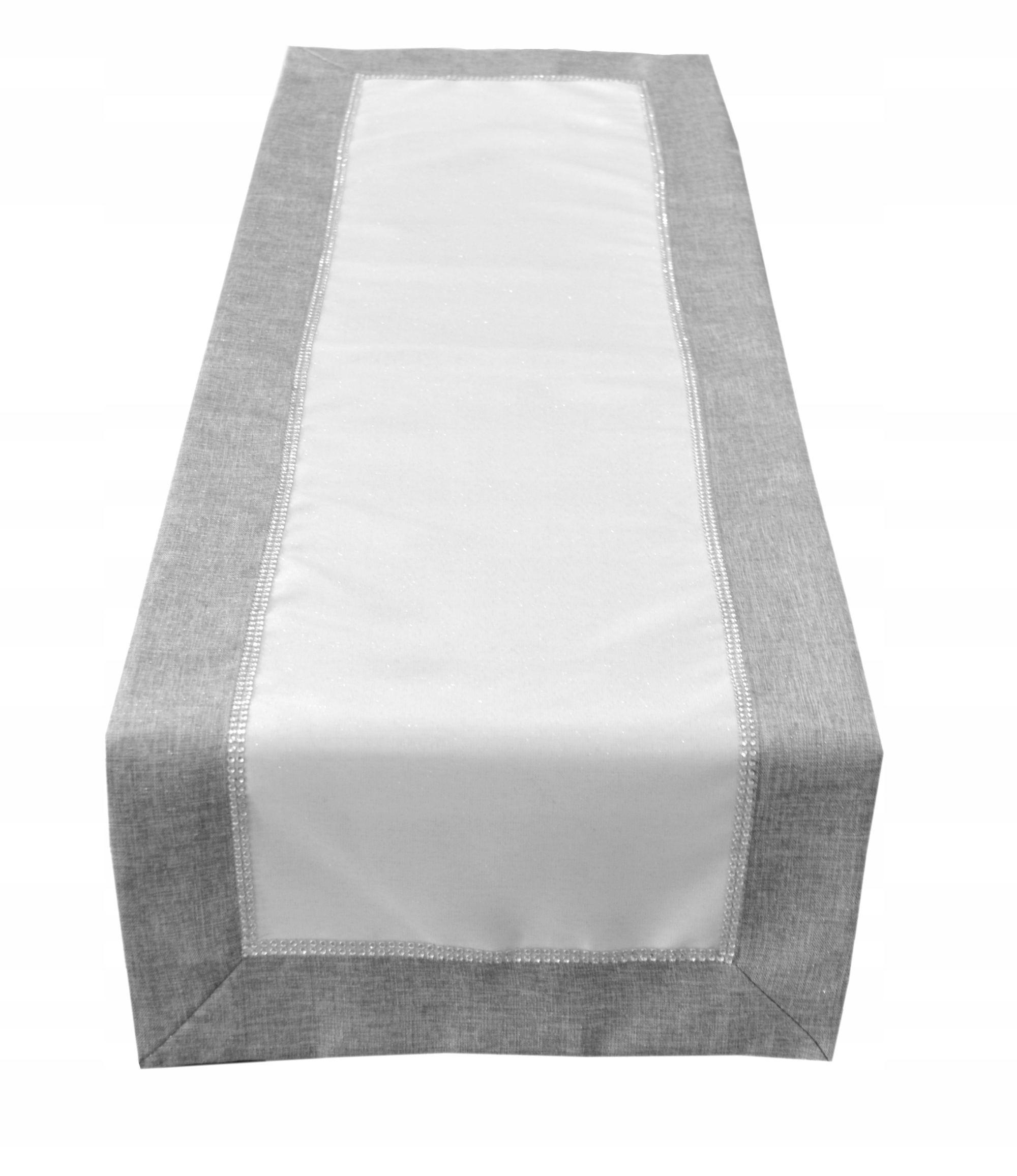 

Stylowy bieżnik obrus Megan 80x180 cm biały szary