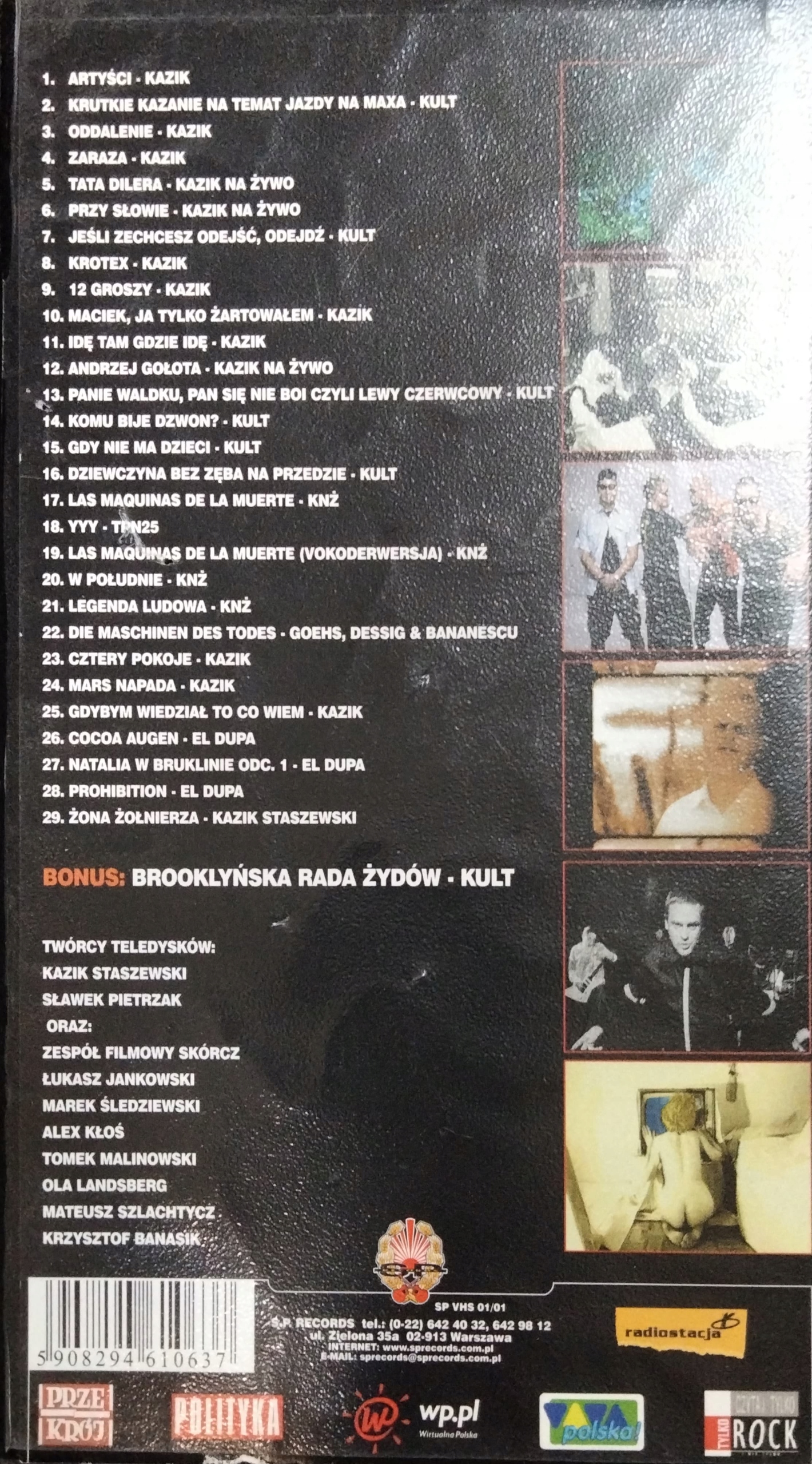 niezależne krutkie filmy S.P. RECORDS KULT KNŻ EL DUPA KAZIK TPN25 KASETA Gatunek koncerty