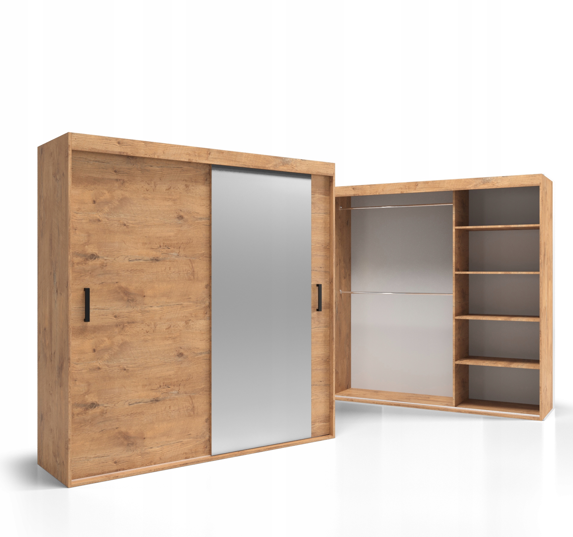 Skříň 2-dveřová posuvná 160x215 Deska 18 mm Zrcadlo VSZ36 O-sofa