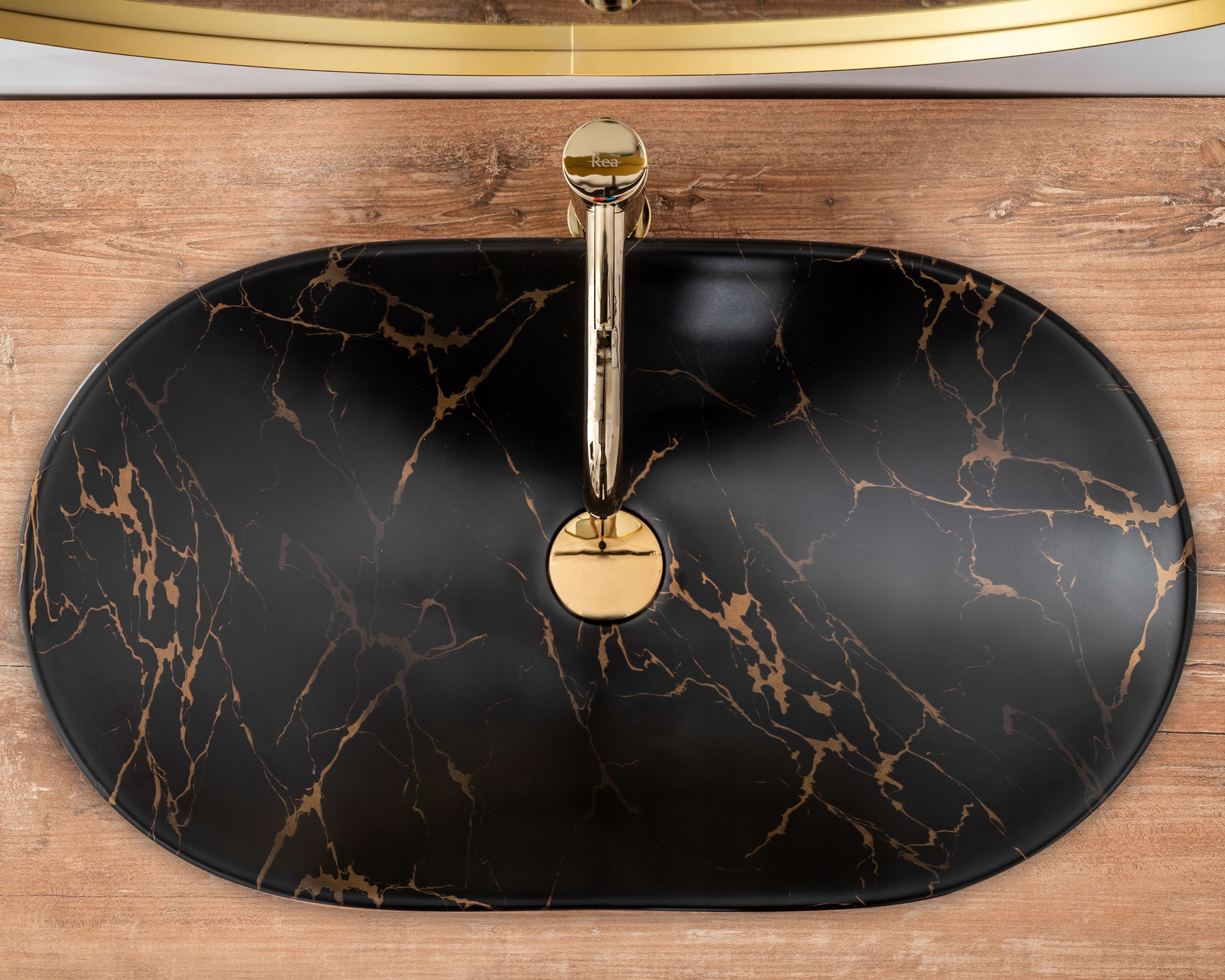 Kerámia mosdó ROYAL MARBLE BLACK MATT - REA Gyártói kód REA-U7478