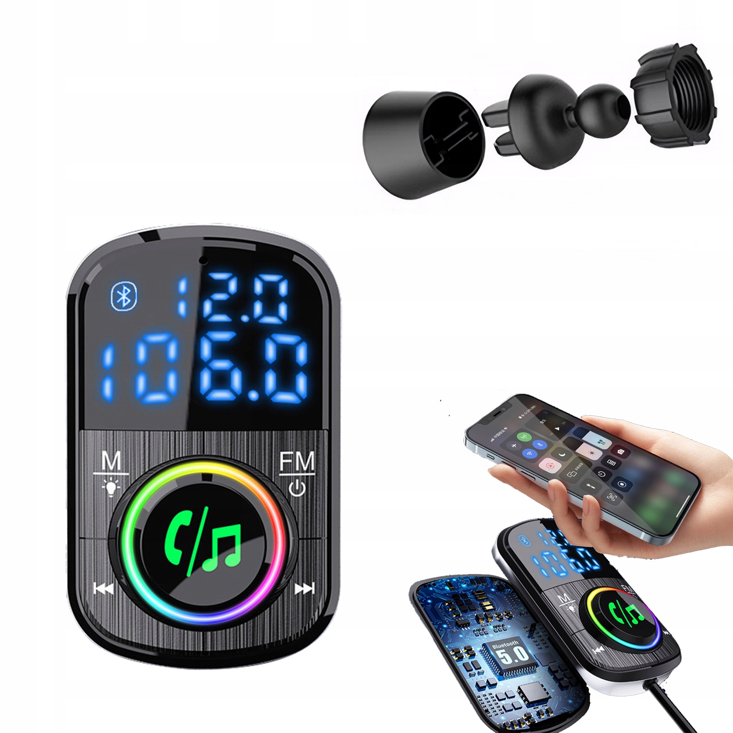Transmiter Bluetooth Samochodowy Ochrona Obwodu Bezpieczna Jazda Stabilny