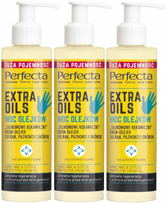 3 x Perfecta Body Extra Oils „Silikonowe Rękawiczki” Krem-Olejek do Rąk