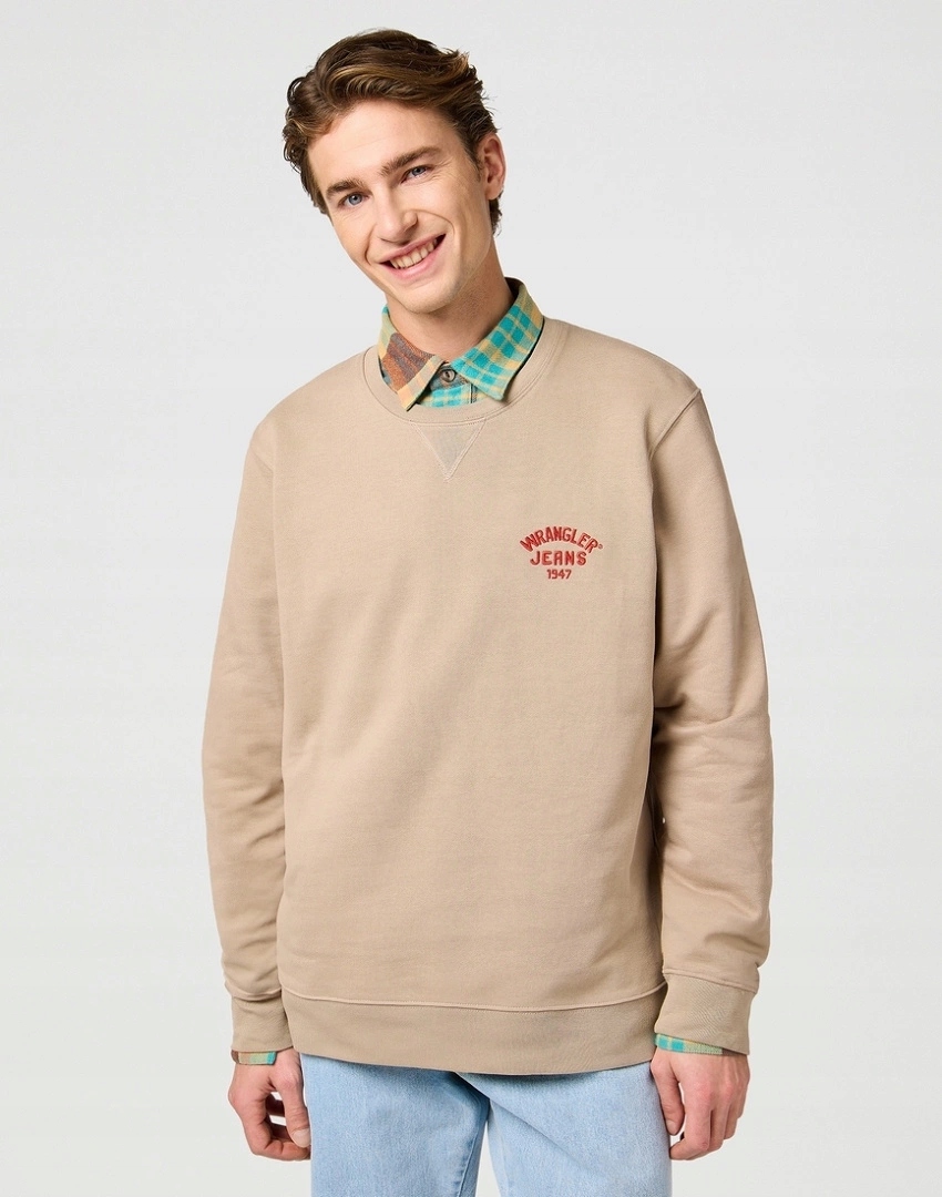 Pánská mikina Wrangler Small Logo Crew Timberwolf 112364092 M
