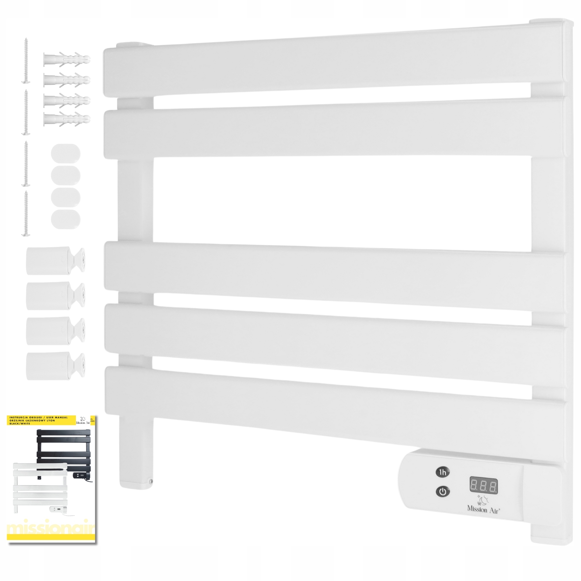 Malý Kúpeľňový Ohrievač Elektrický rebrík sušička časovač Biela 150 W