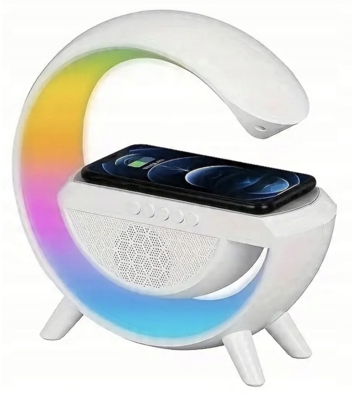 LAMPKA NOCNA LED RGB ŁADOWARKA INDUKCYJNA GŁOŚNIK RADIO BLUETOOTH gamingowa Marka Interlook