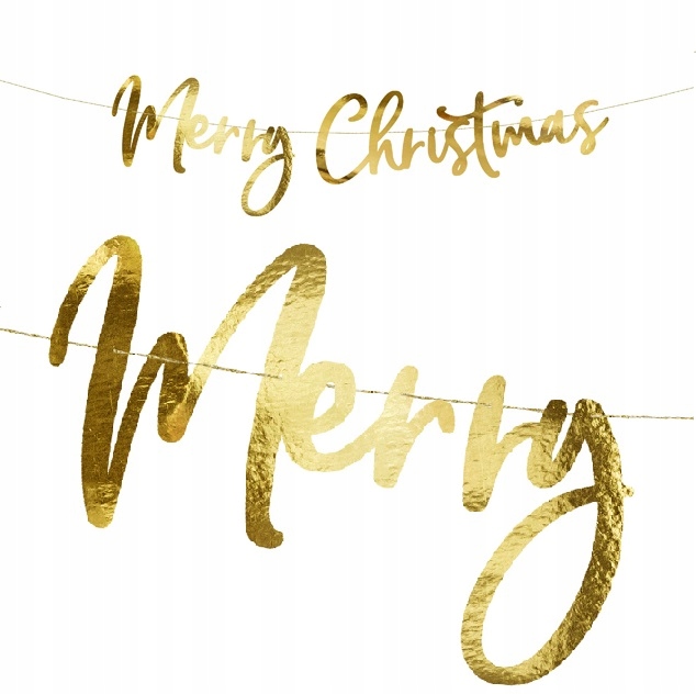 

Baner napis Merry Christmas złoty lustrzany Święta